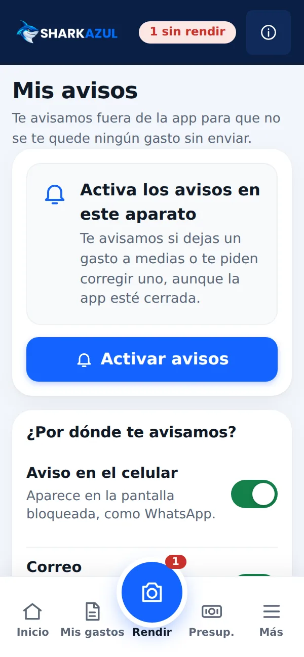 Avisos en el celular, como WhatsApp