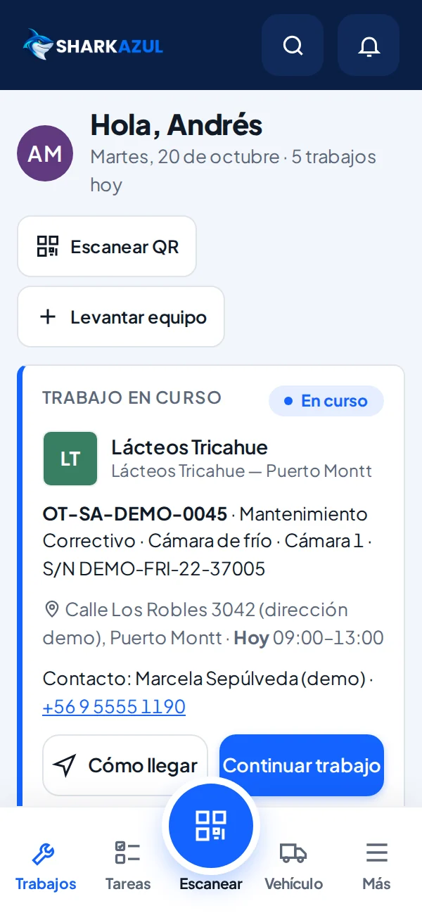 Agenda del técnico