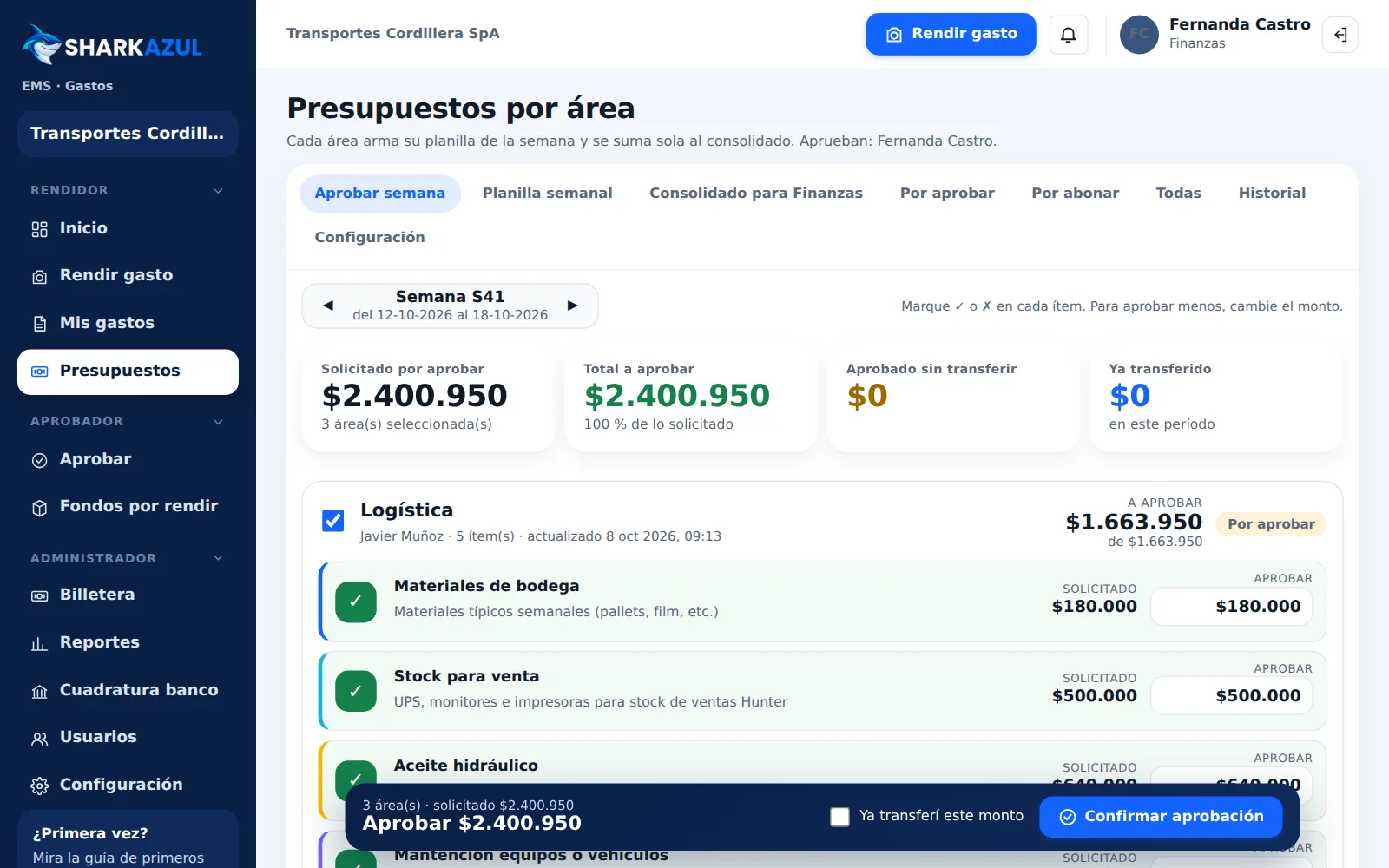 Aprobación en un clic, con más de un aprobador