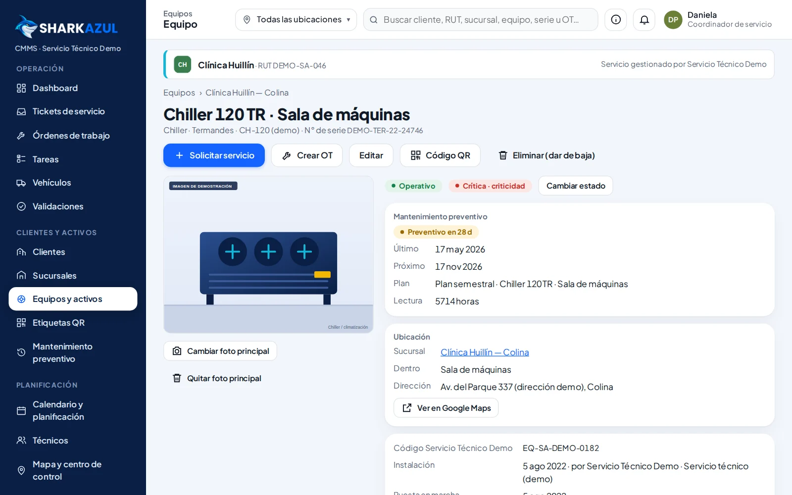 Gestión de activos y equipos en el CMMS