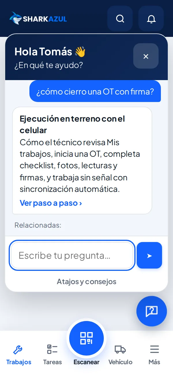 Ayuda dentro de la app