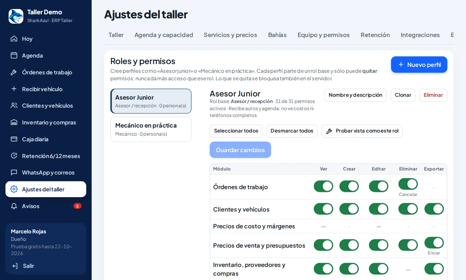 Permisos simples y datos protegidos